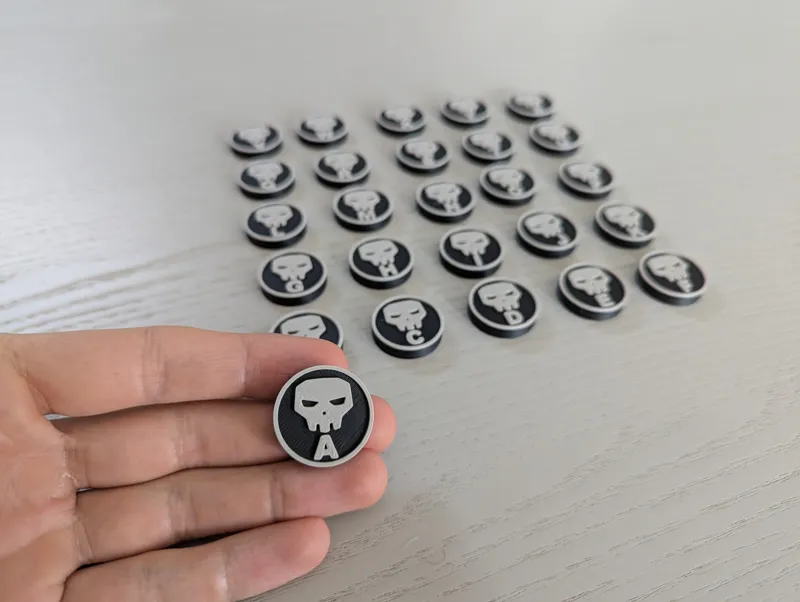 DnD Enemy Tokens with Letters