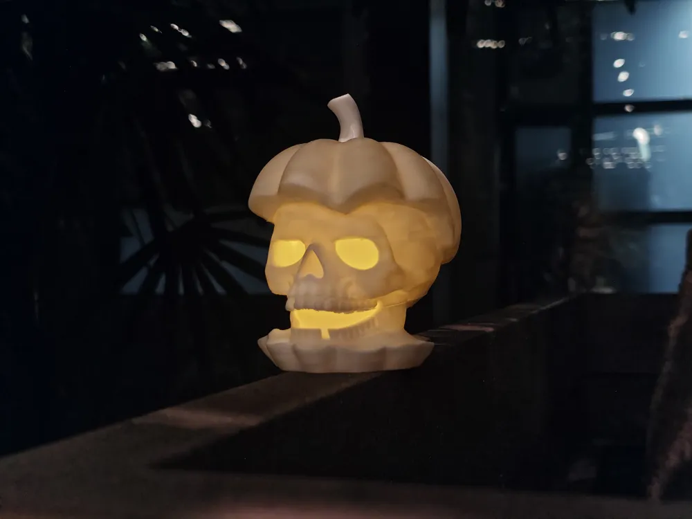 Halloween pumpkin skull - Free 3D Print Model - MakerWorld