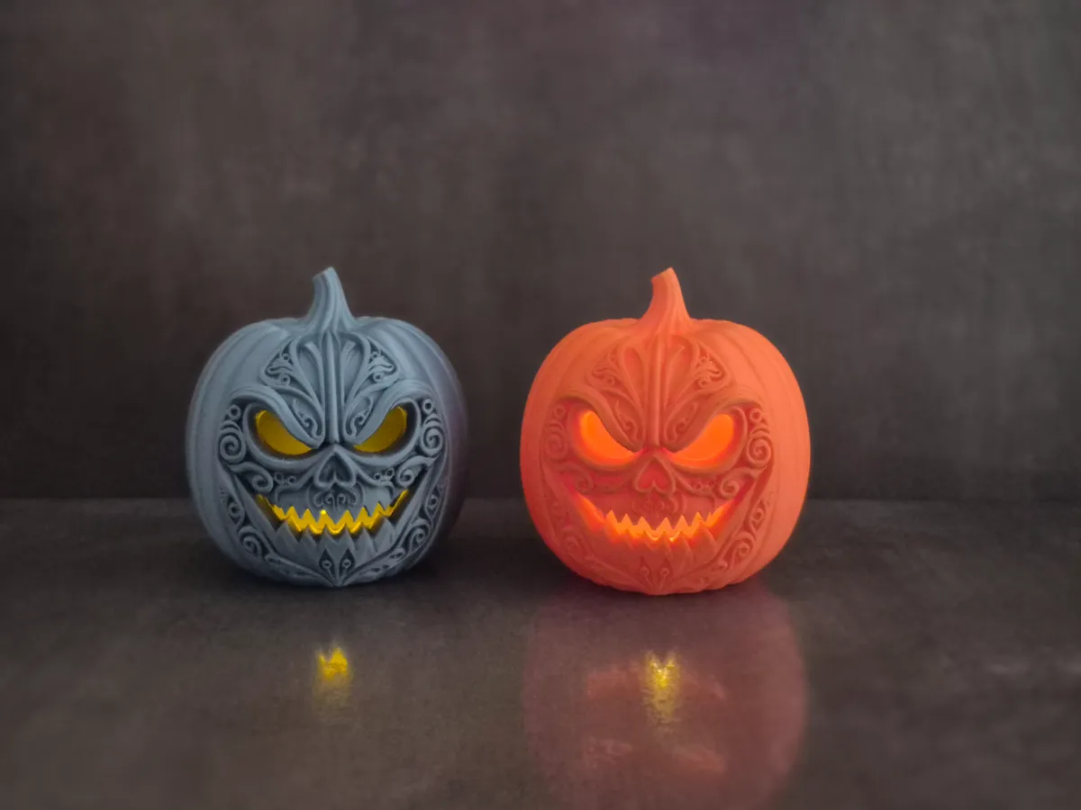 Halloween Pumpkin LED carved - Free 3D Print Model - MakerWorld