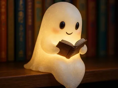 adorable reading ghost