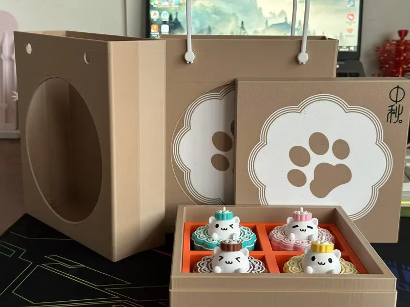 月饼猫猫礼盒手提袋
