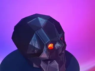 low poly skull with LED eyes