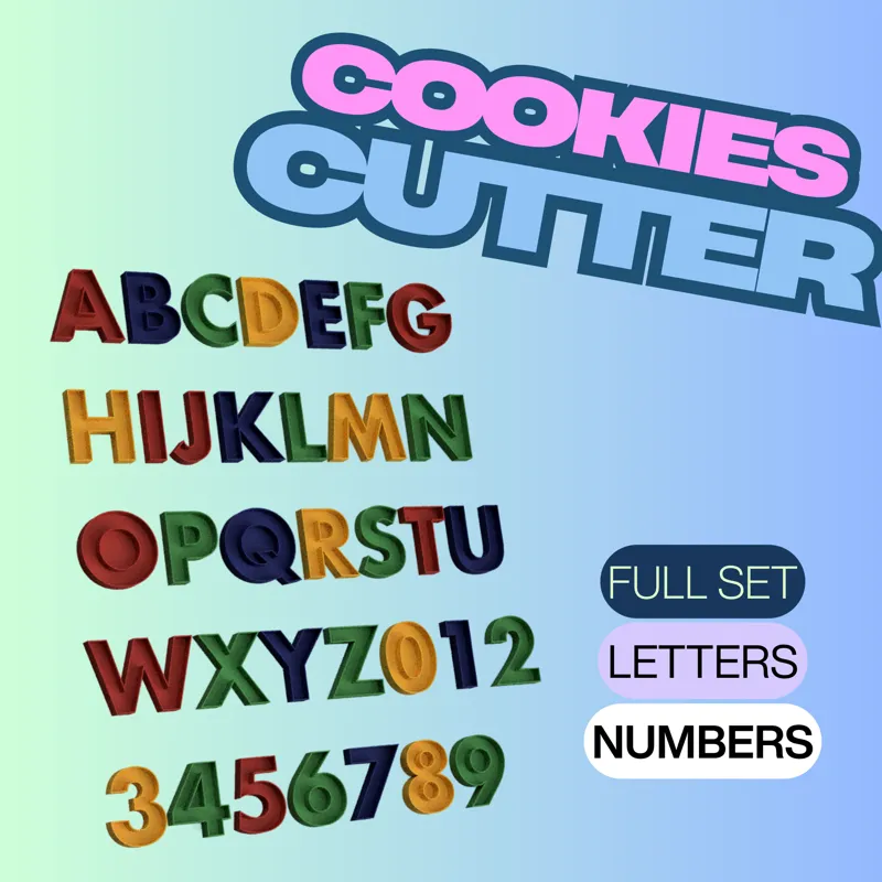COOKIES CUTTER full alphabet Letters and numbers