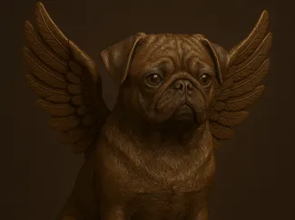 pug memorial statue