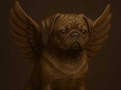 pug memorial statue