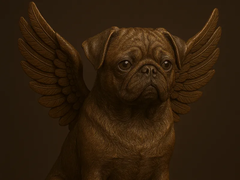 pug memorial statue