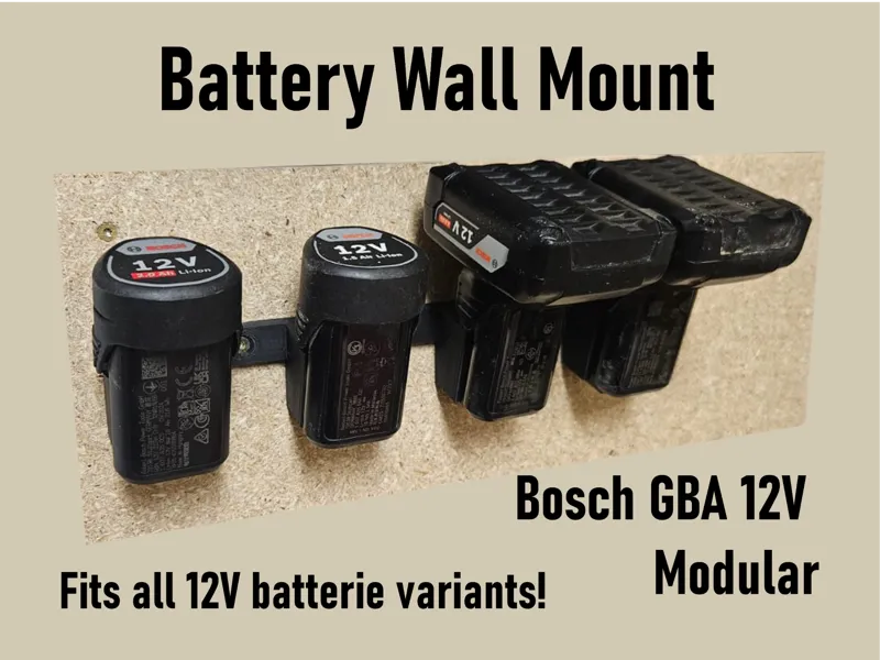 Modulare Bosch GBA 12V Akkuhalterung, Wandmontage