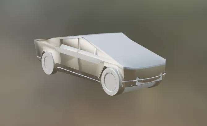 Simple Tesla Cybertruck Keychain