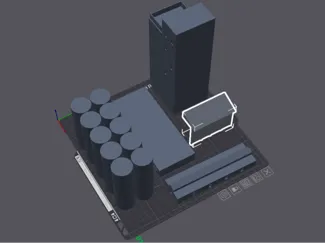 N scale flour silo