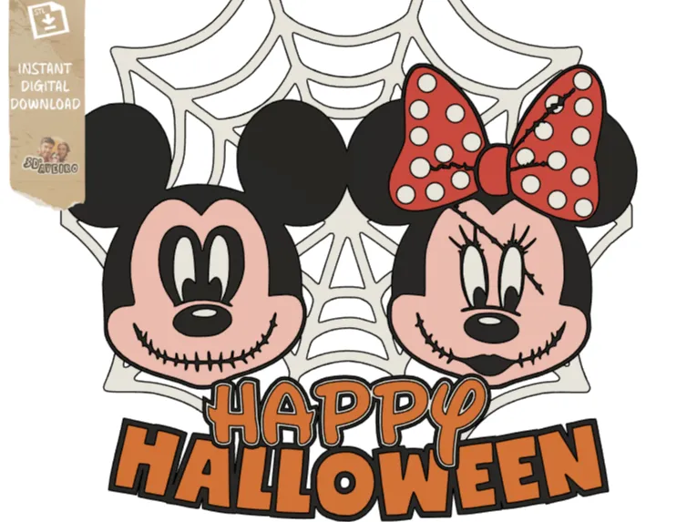 Halloween Mickey and Minnie Door Sign | Same Layer