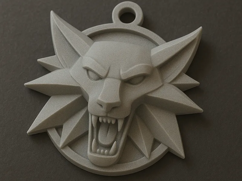Geometric Wolf Keychain