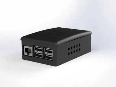 Raspberry Pi 5 case - fan holder and power button