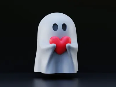 Halloween heart ghost