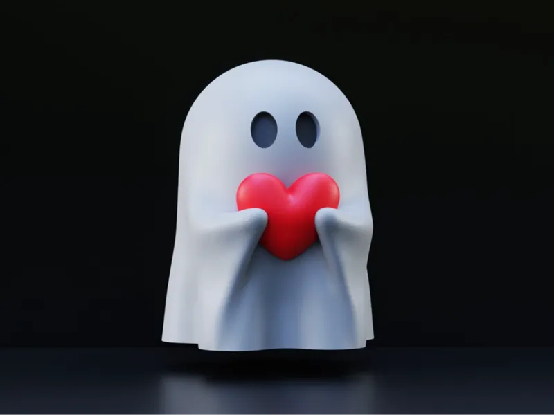 Halloween heart ghost