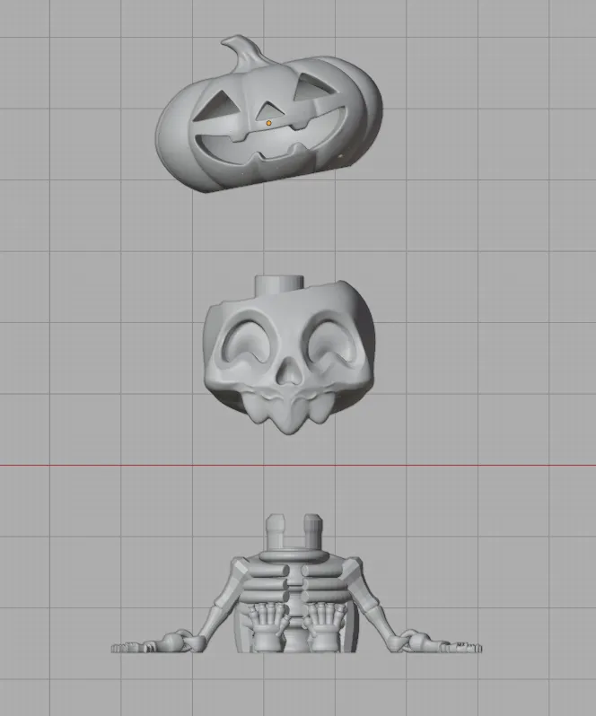 Halloween sitting skeleton scene - Free 3D Print Model - MakerWorld