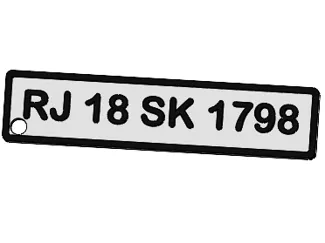 BIKE NUMBER PLATE KEYCHAIN