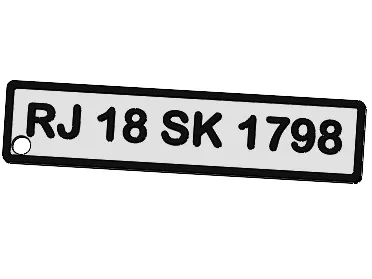 BIKE NUMBER PLATE KEYCHAIN