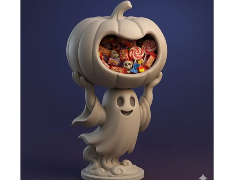 Ghostly Pumpkin Candy Holder
