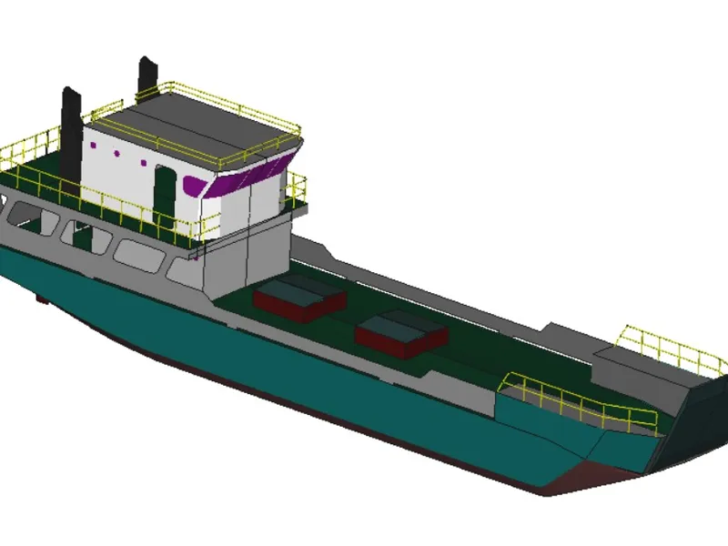 Barcaza técnica 3D