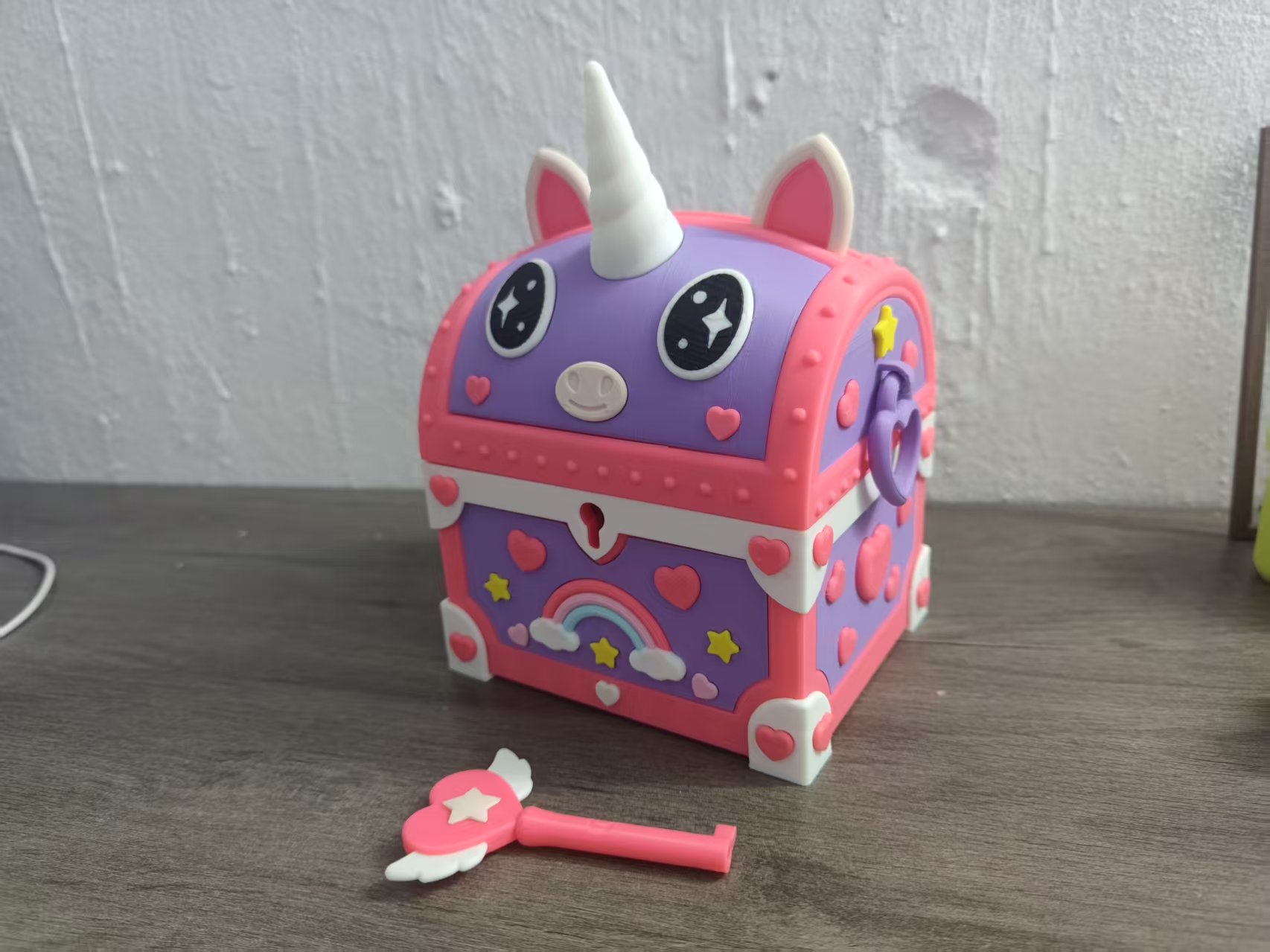 Unicorn Mechanical Treasure Chest - Free 3D Print Model - MakerWorld