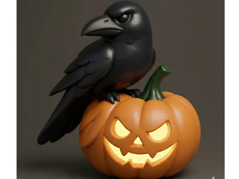 Halloween Pumpkin Raven