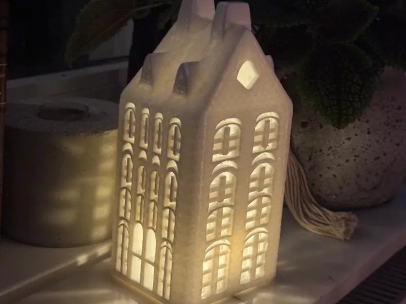 illuminated candle house