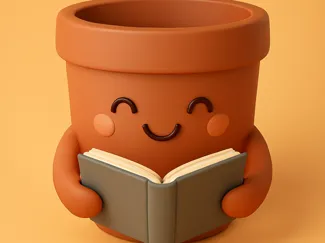 maceta linda con un libro