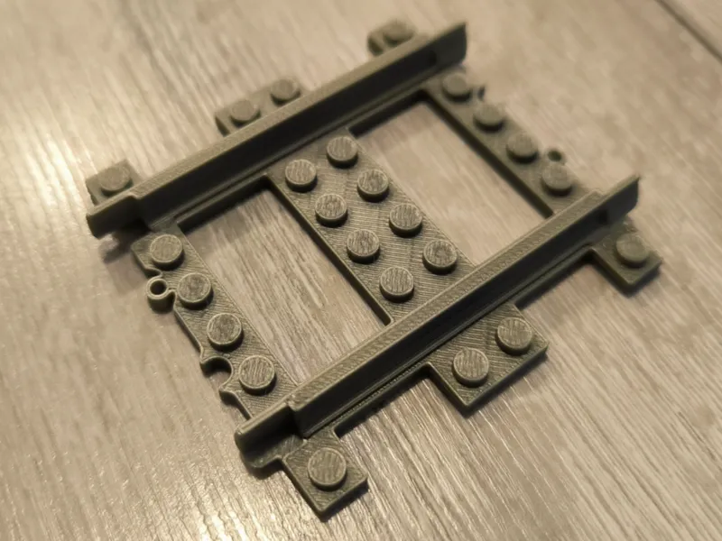 Brick train - Straight track rail - half