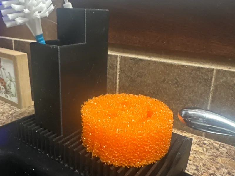 Dish Brush Holder for lipped sinks