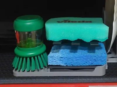 Super compact double sponge holder