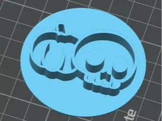 halloween stamp - skull and pumpkin