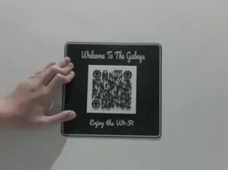 Wi-Fi sign with QR code