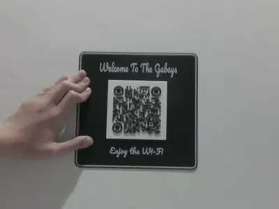 Wi-Fi sign with QR code