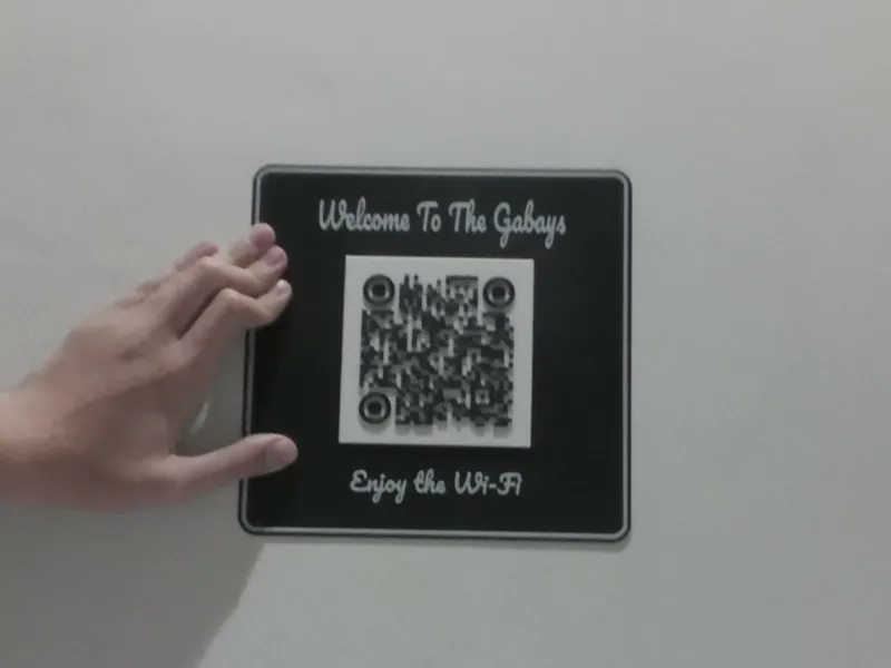 Wi-Fi sign with QR code