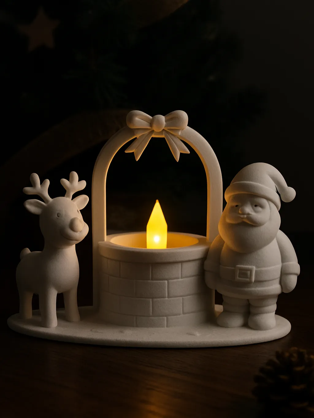 Fountain with Santa
