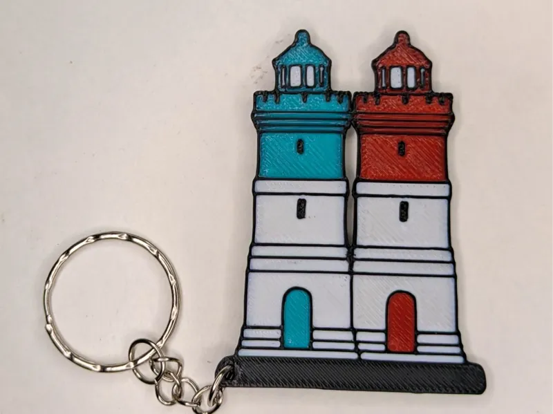 Seaport lighhouses keychain