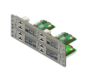 10' - 1U - 2P - RPI 3/4/5 - 2 x Keystone