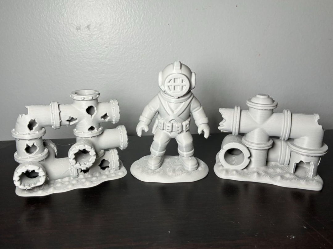 Aquarium Pipe Ruins & Deep Sea Diver – Modular