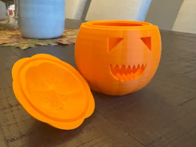 hollow Jack-o-lantern with a removable lid