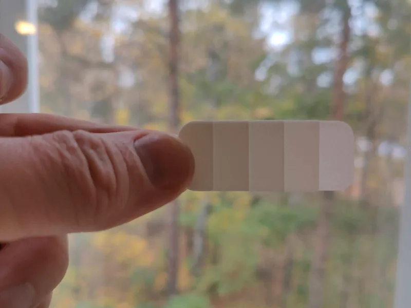 Light transparency test piece