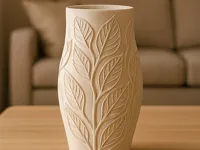 Vase à relief de feuilles — photo 1