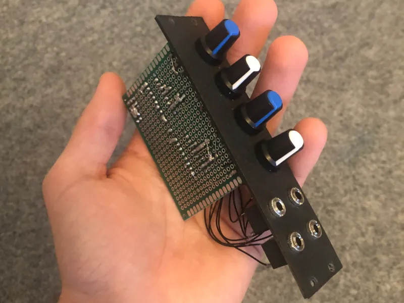 Eurorack Front Panel (6HP, 4 Pots, 4 Jacks)