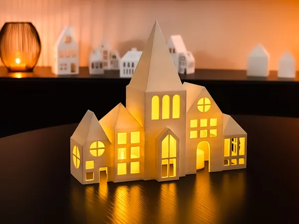 Maison de Noël photophore LED