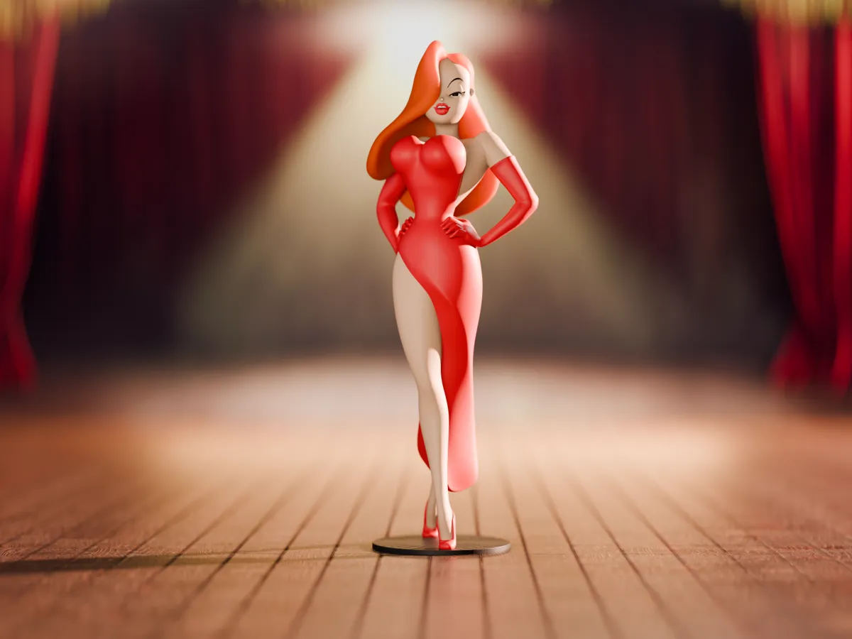 Who Framed Roger Rabbit - Jessica Rabbit Figurine by GeekSculpt3D MakerWorld: Download Free 3D Models - 3D model önizlemesi