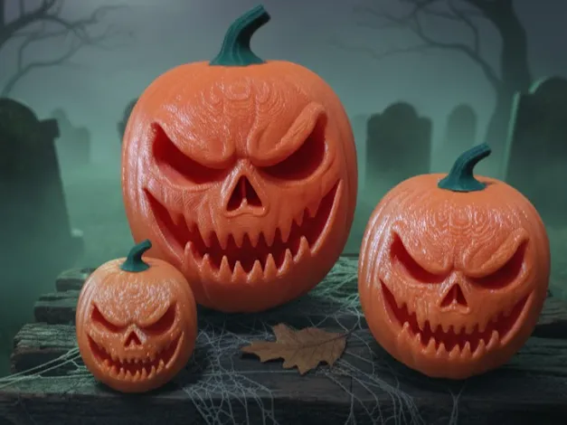 Scary Halloween pumpkins