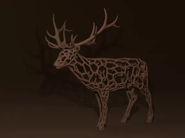 Cerf décoratif façon Voronoi