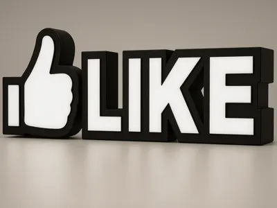 Luminous 3D “LIKE” Sign with LED strip