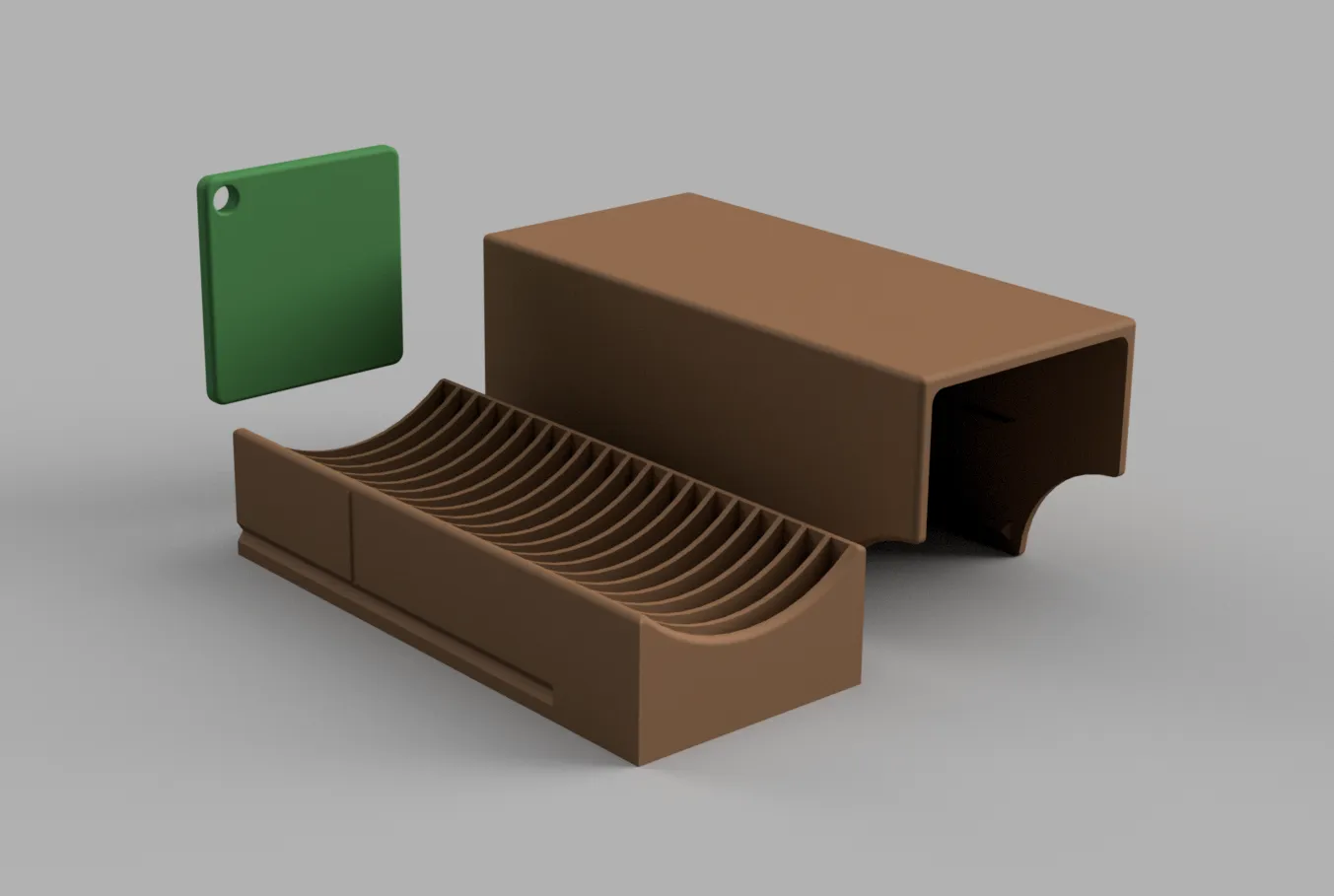 Cut-out container with side open