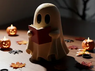 Ghost with spooky book