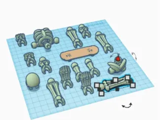 Skateboarding skeliton